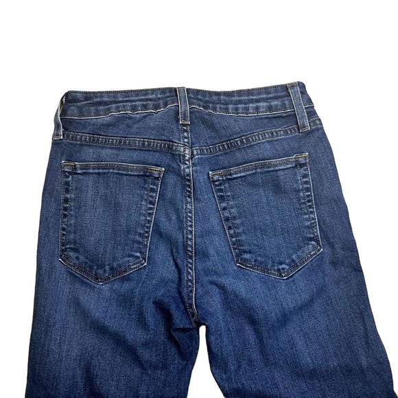 JUST BLACK DENIM Womens Sz 25 Fringe Hem Dark Wash Denim Whiskered Skinny Jeans - Picture 7 of 8